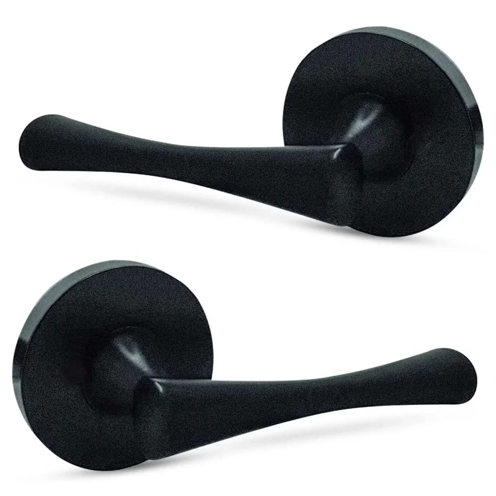 Door Handle Set - No Lock Set‎ - Interior Passage Door Lever - Black